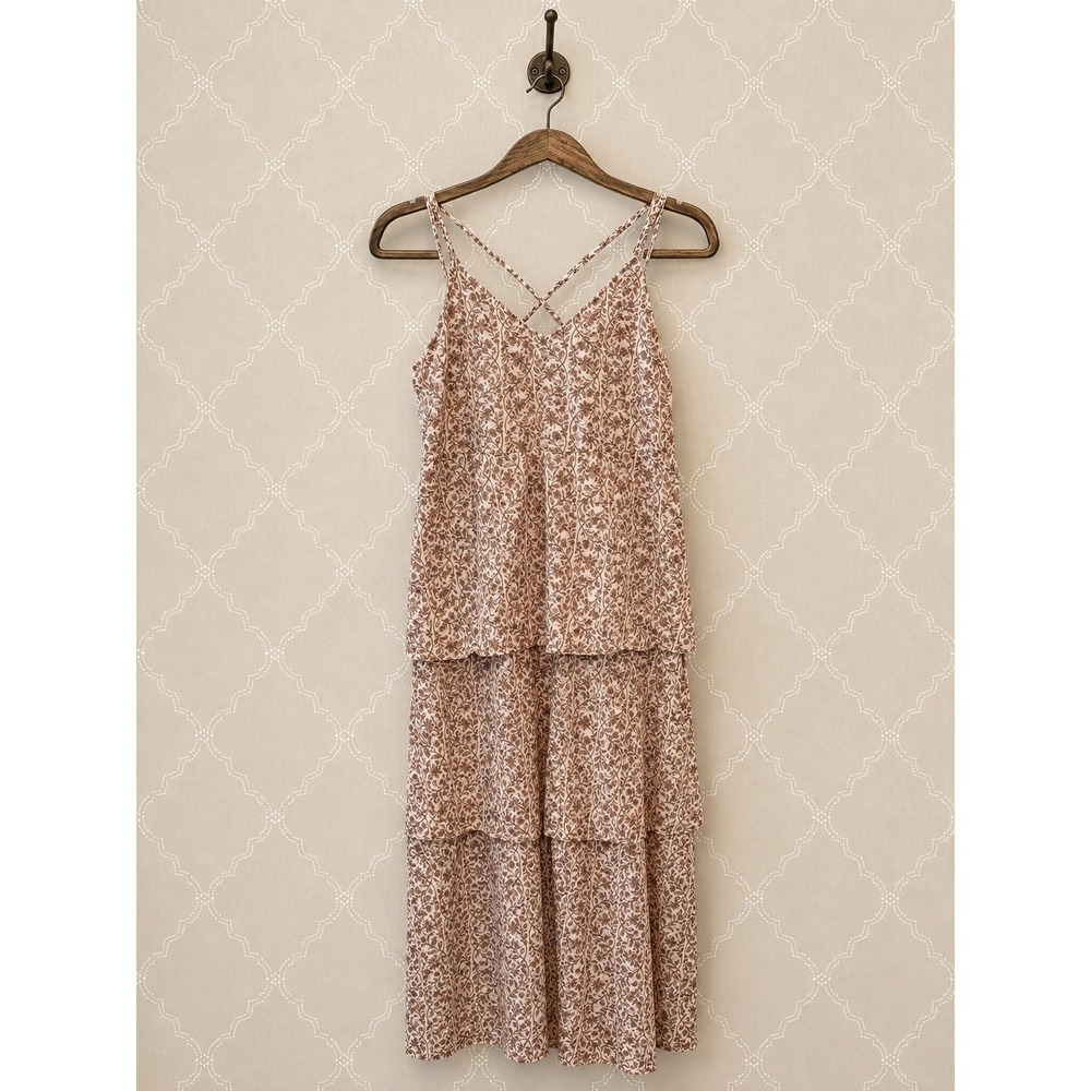Banana Republic "Boehme" Tiered Floral Maxi Dress Pink Size‎ M EUC